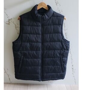 Gap Puffer Vest Mens Small Black Quilted Sleeveless Winter Jacket